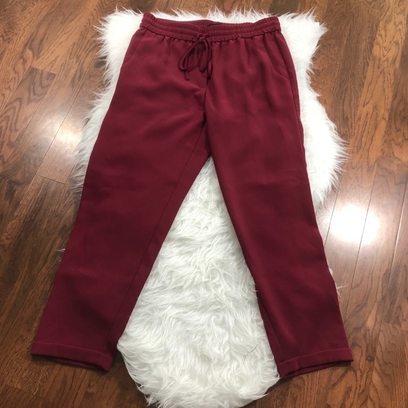 J.Crew Drapey Deep Red Drawstring Pant Size 6 - Picture 7 of 8